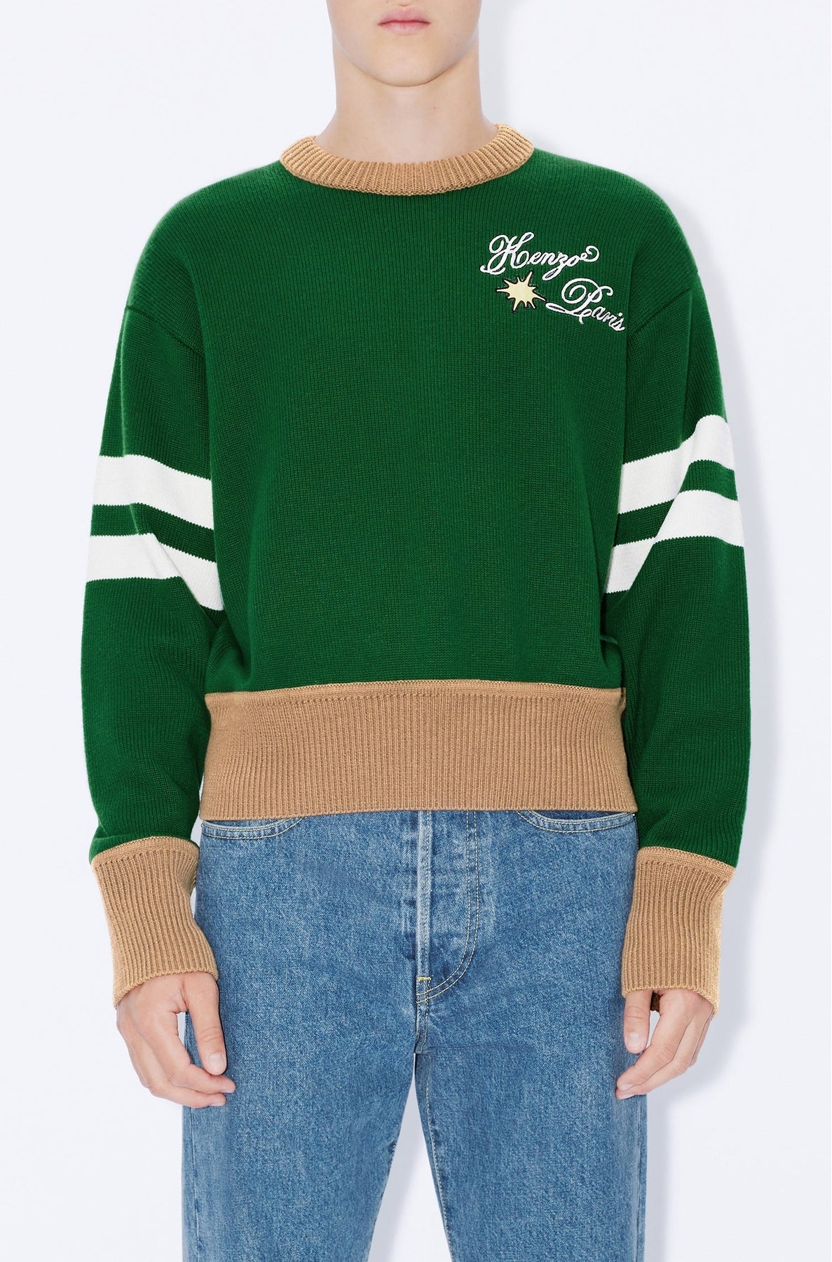 Pull brodé "Kenzo Party" en laine - Pine