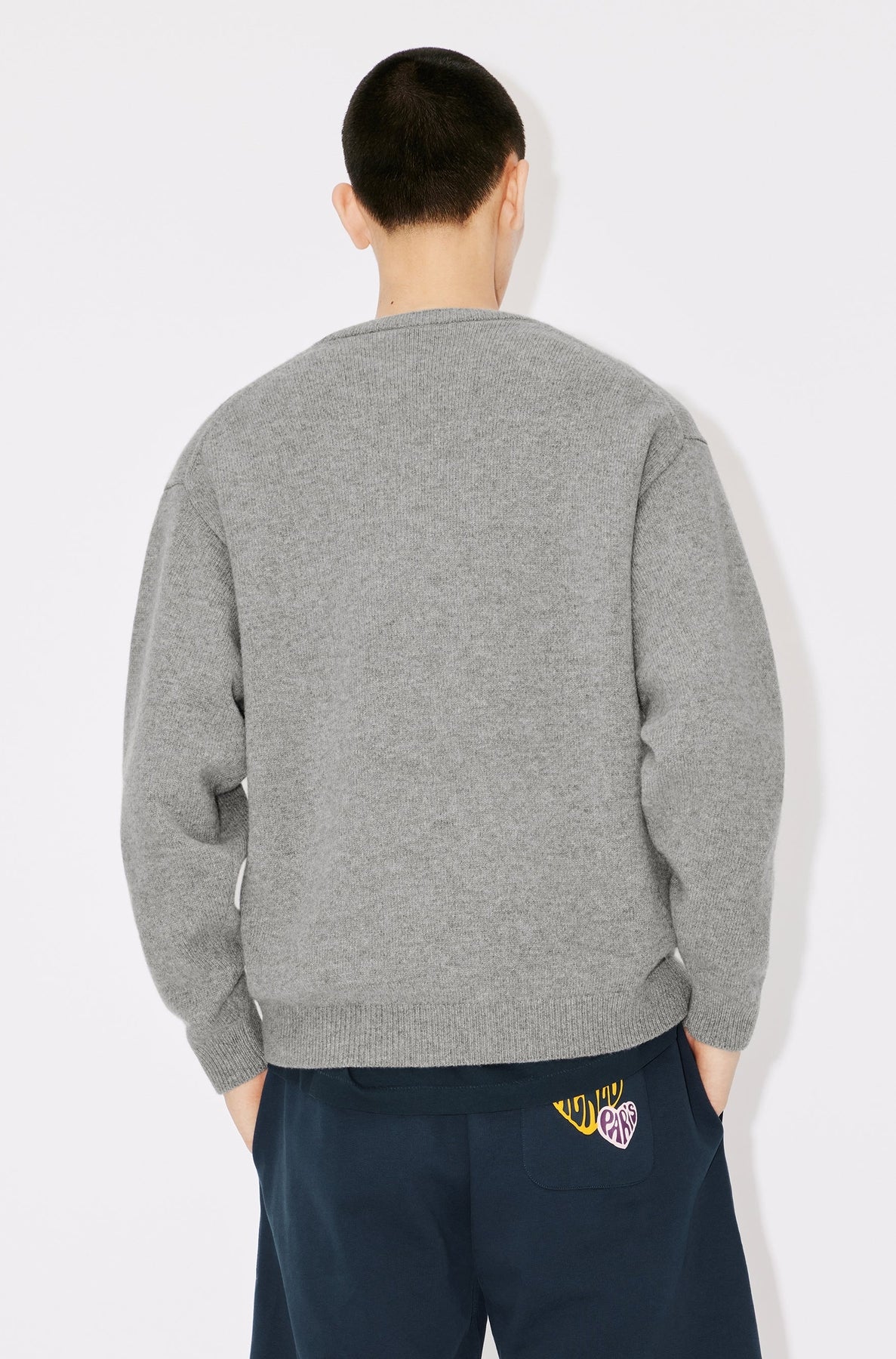 Pull brodé Boke Flower en laine - Pearl Grey