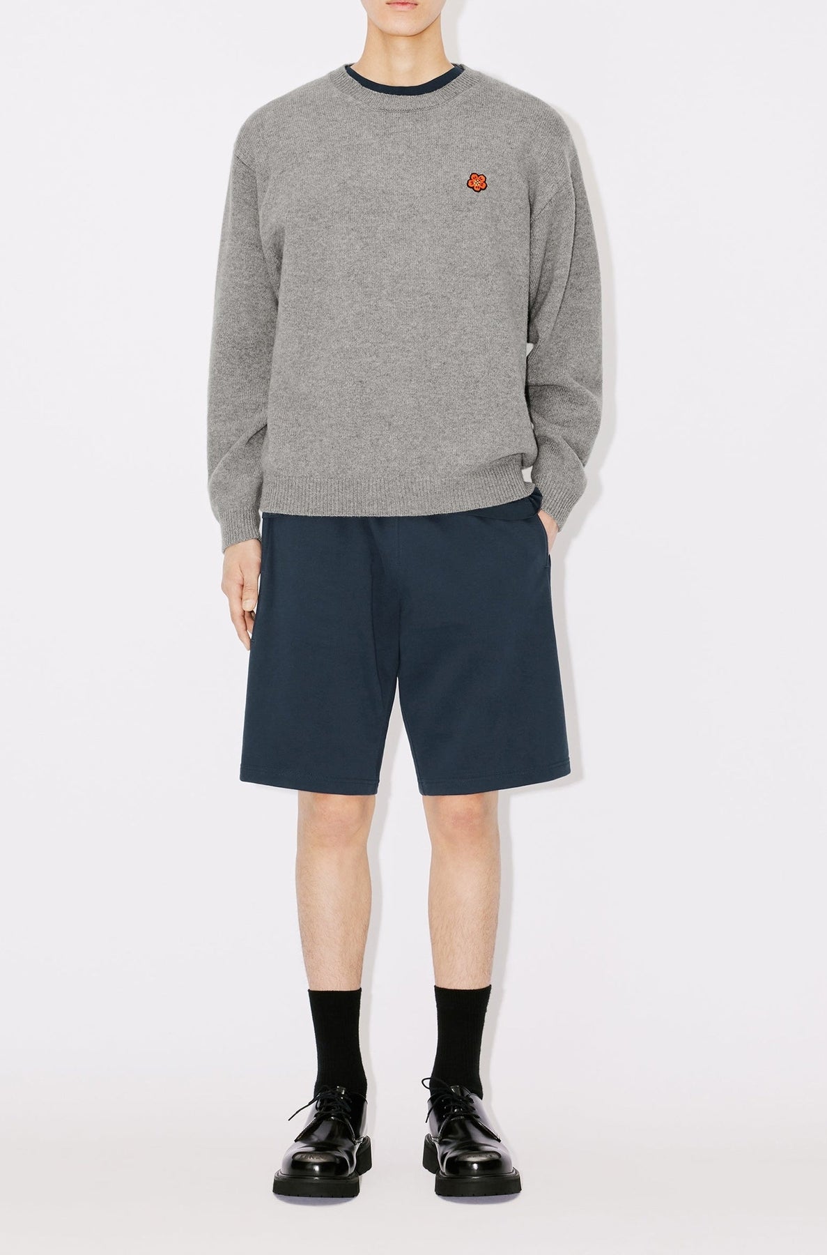 Pull brodé Boke Flower en laine - Pearl Grey