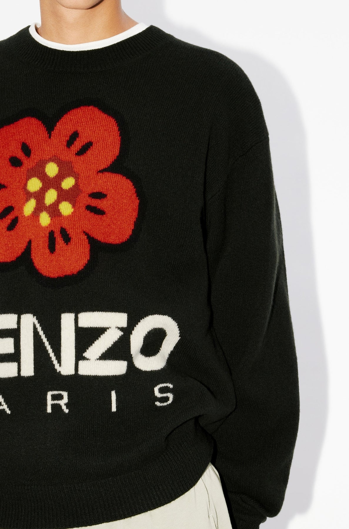 Pull Boke Flower en laine - Black