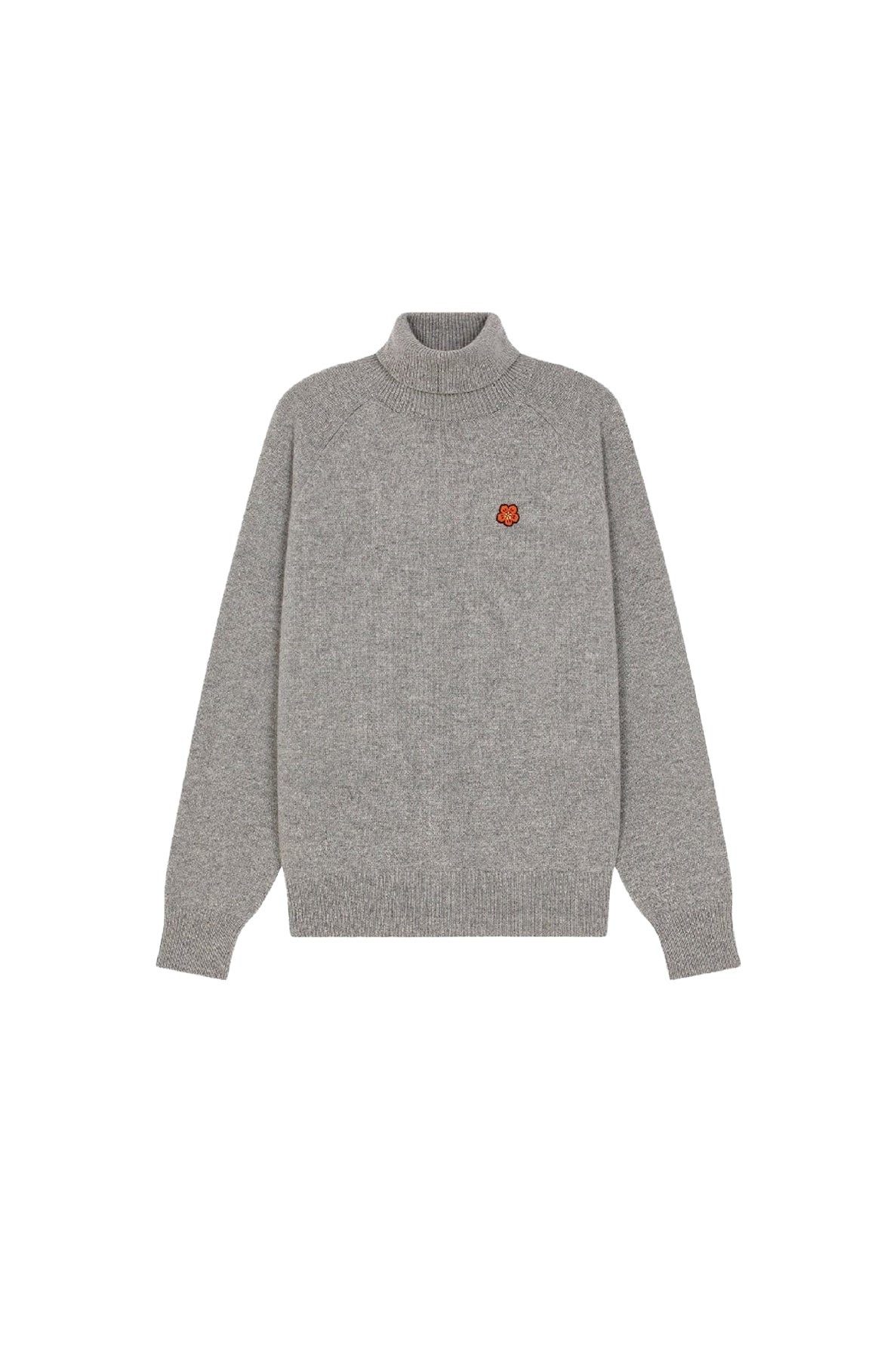 Pull à col roulé brodé Boke Flower en laine - Pearl Grey