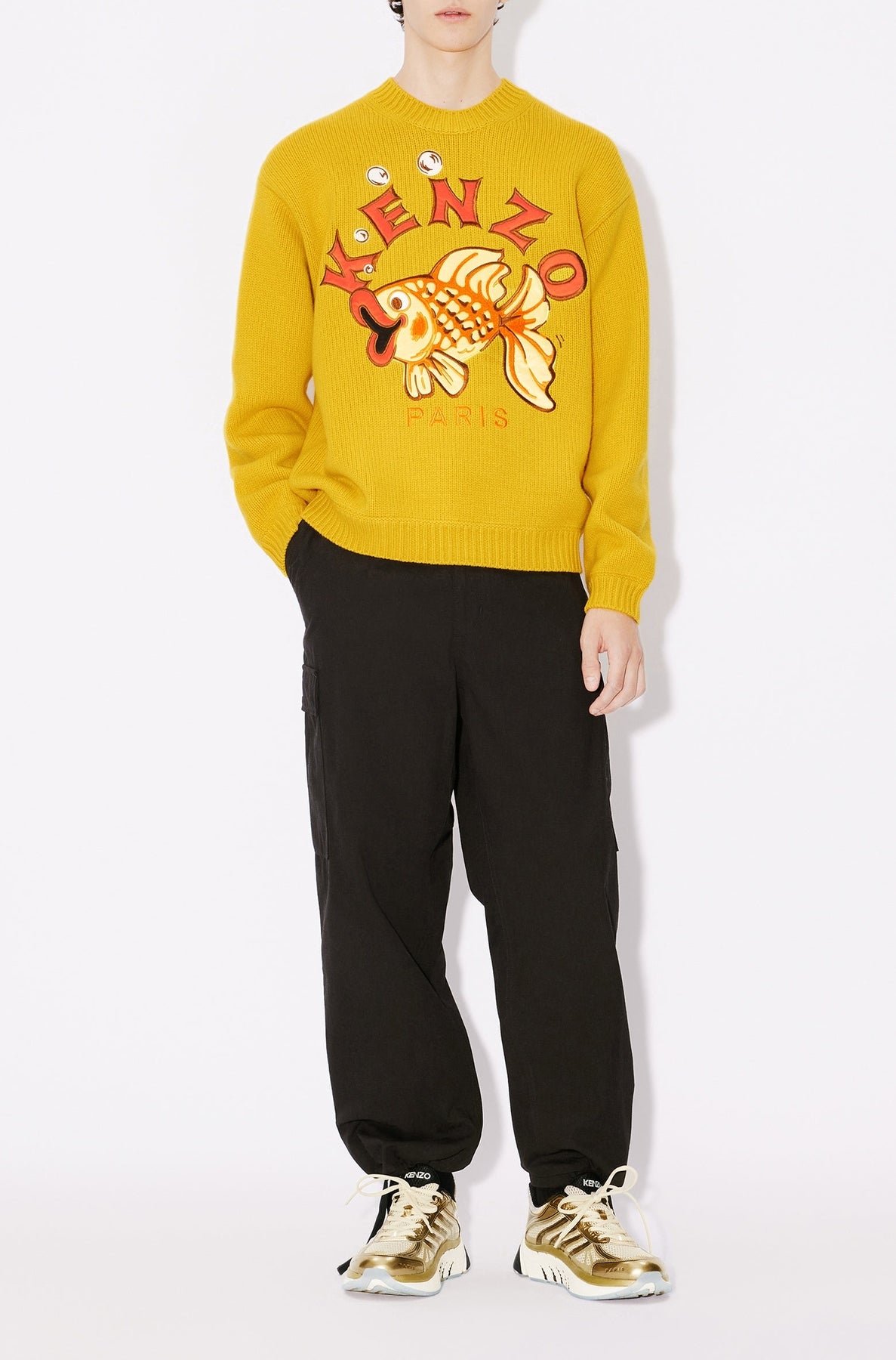 Kenzo Kingyo' embroidered jumper in wool - Honey