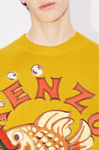 Kenzo Kingyo' embroidered jumper in wool - Honey