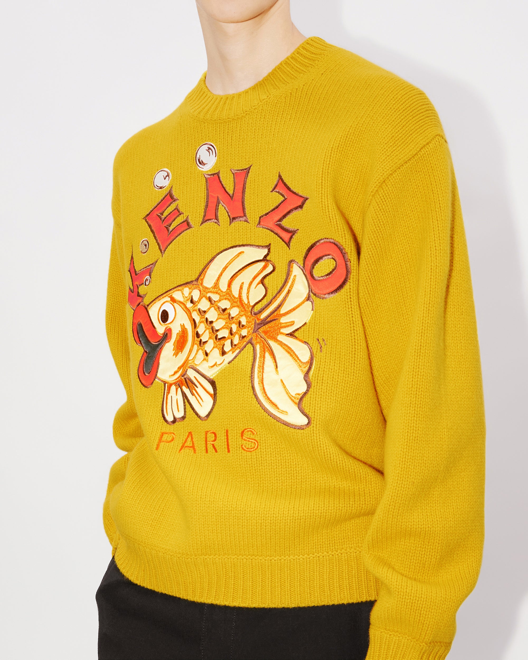 Kenzo Kingyo' embroidered jumper in wool - Honey