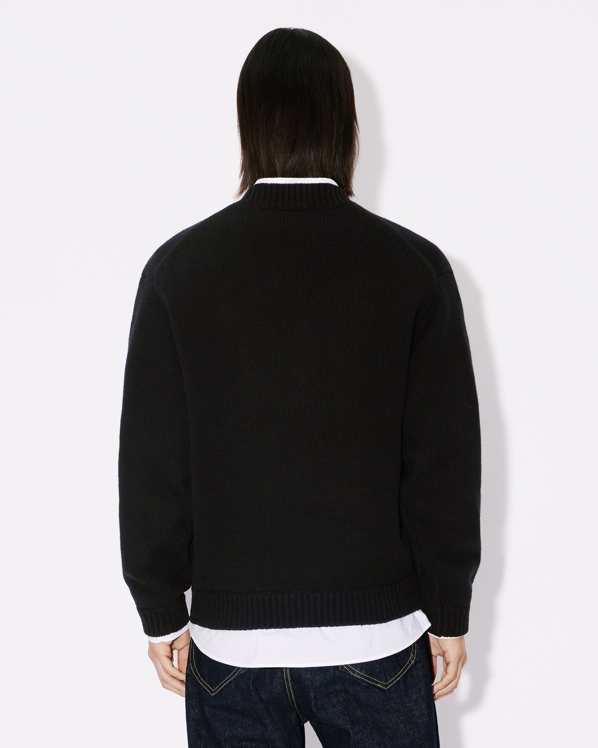 Pull brodé "Kenzo Kingyo" en laine - Black