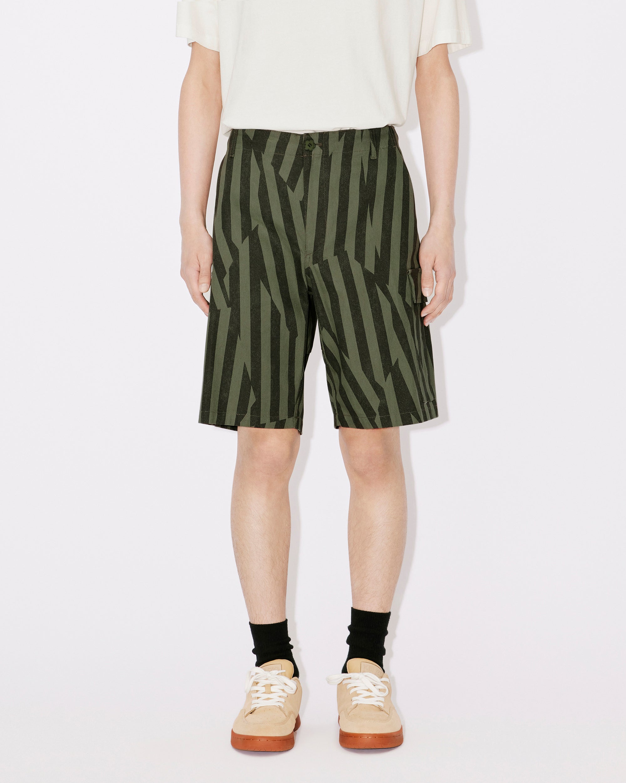 Short cargo "Kenzo Dazzle Stripe" - Sage Green