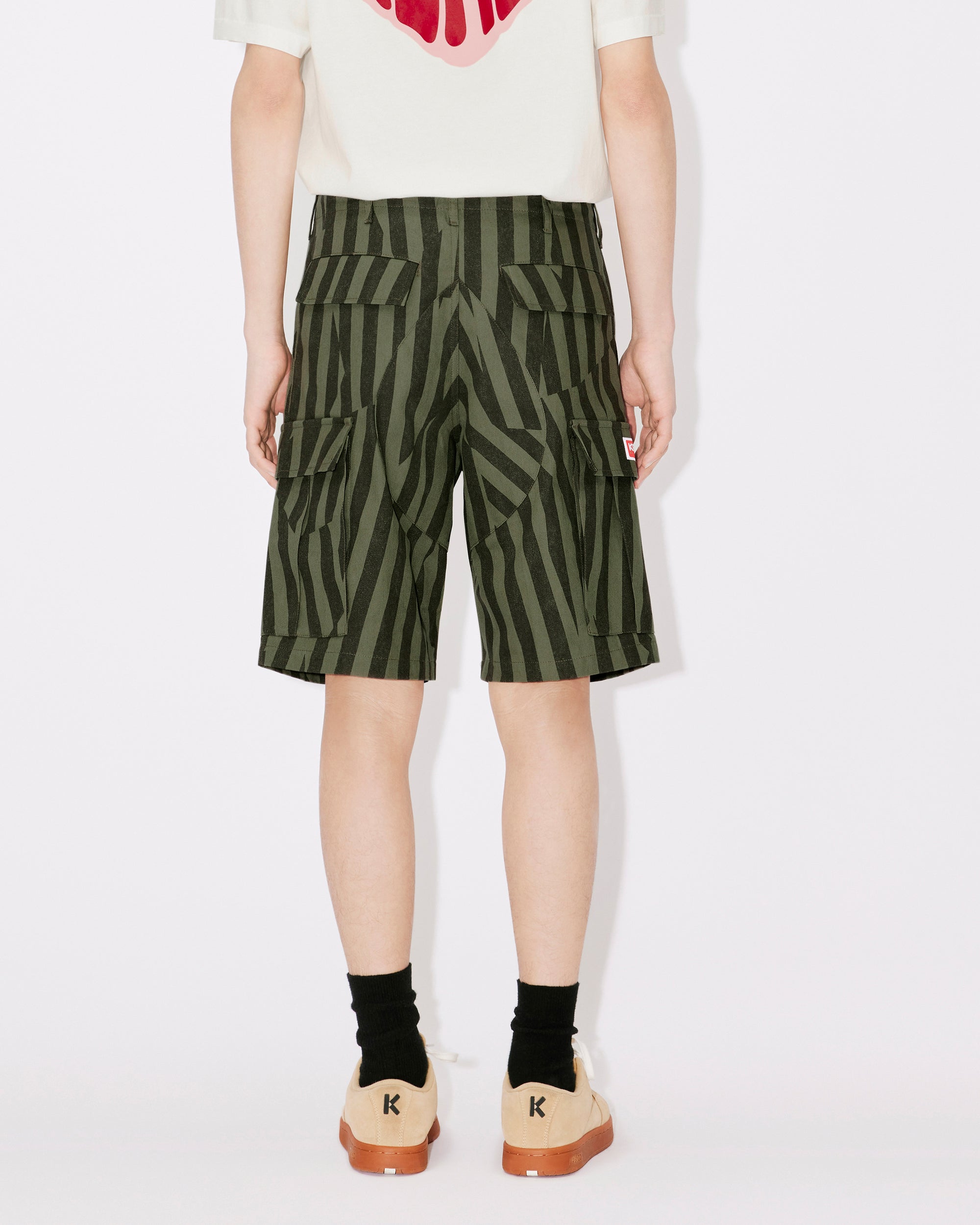 Short cargo "Kenzo Dazzle Stripe" - Sage Green