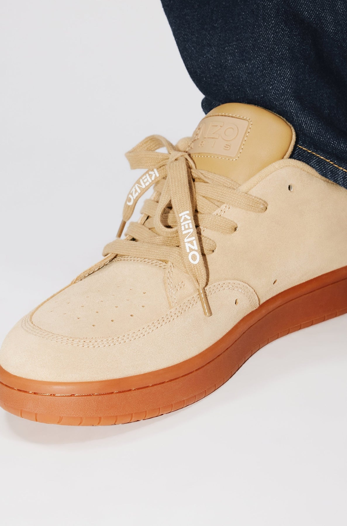 Baskets Kenzo-Dome en cuir - Dark Camel