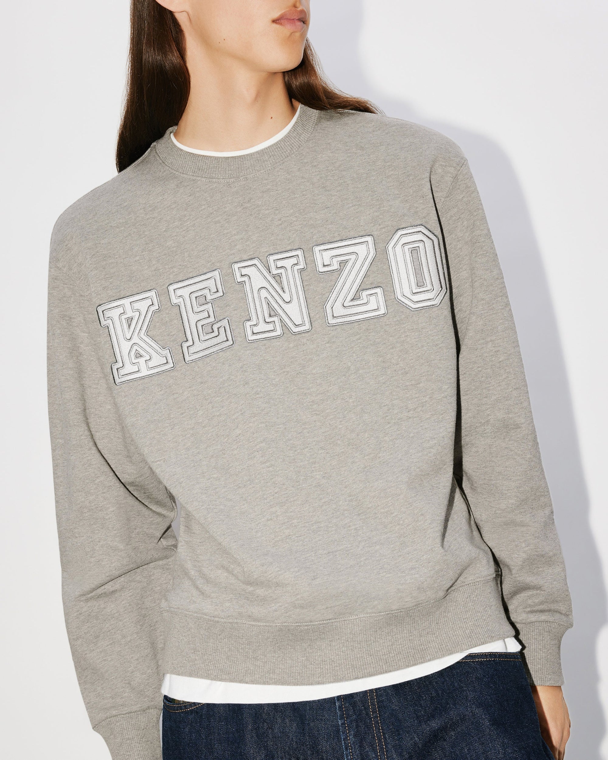 Kenzo Academy" embroidered sweatshirt - Pearl Grey
