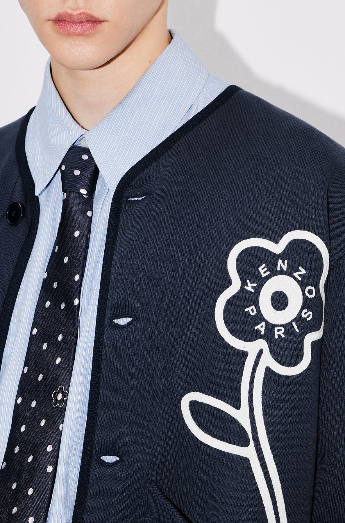 Cardigan brodé "Kenzo Rue Vivienne" - Midnight Blue