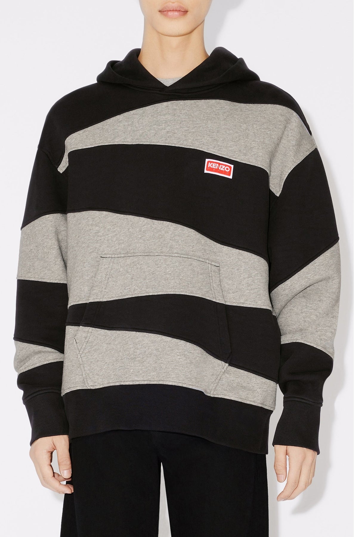 Sweatshirt oversize à capuche Kenzo "Dazzle Stripe" - Black
