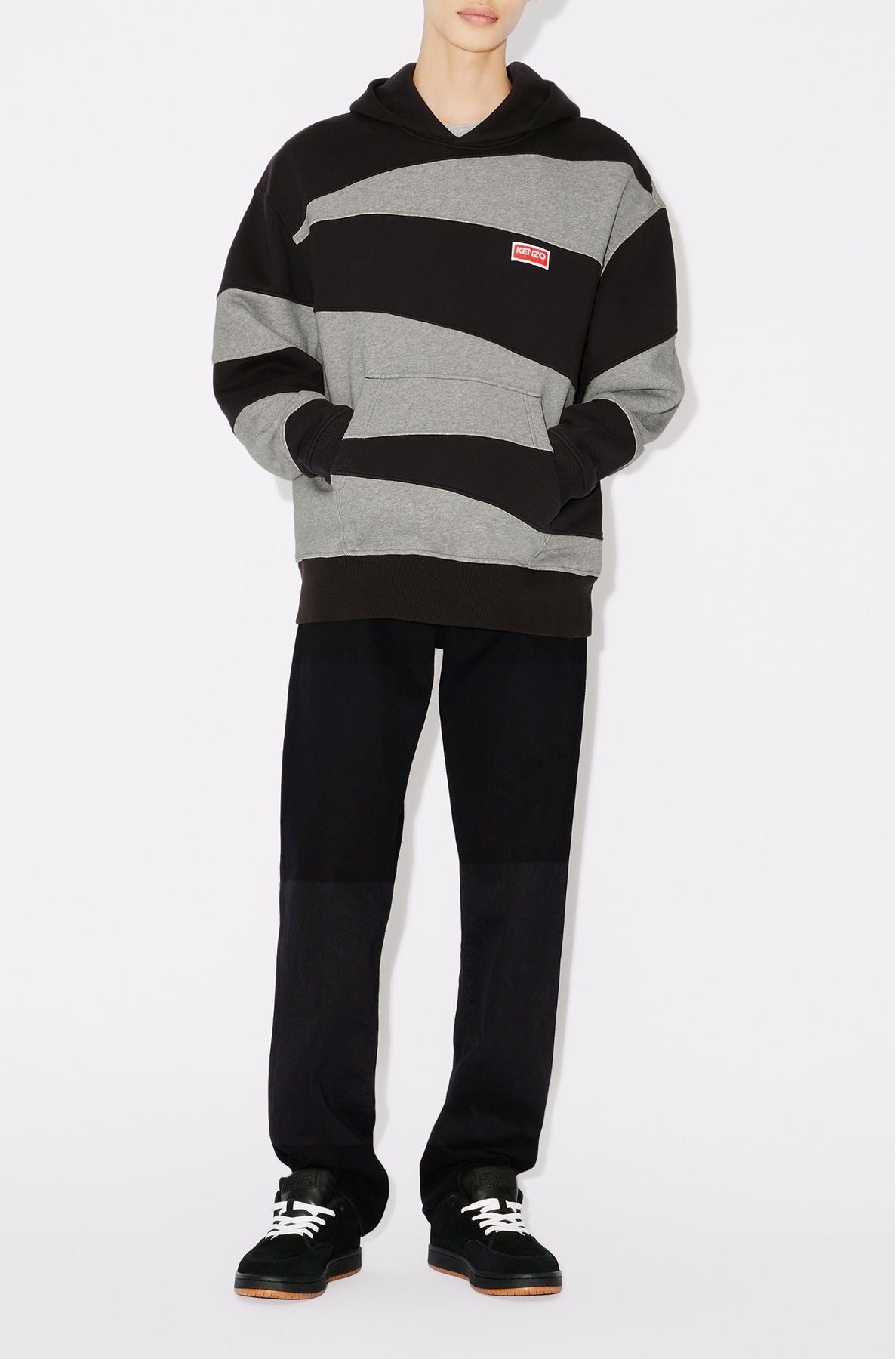 Sweatshirt oversize à capuche Kenzo "Dazzle Stripe" - Black