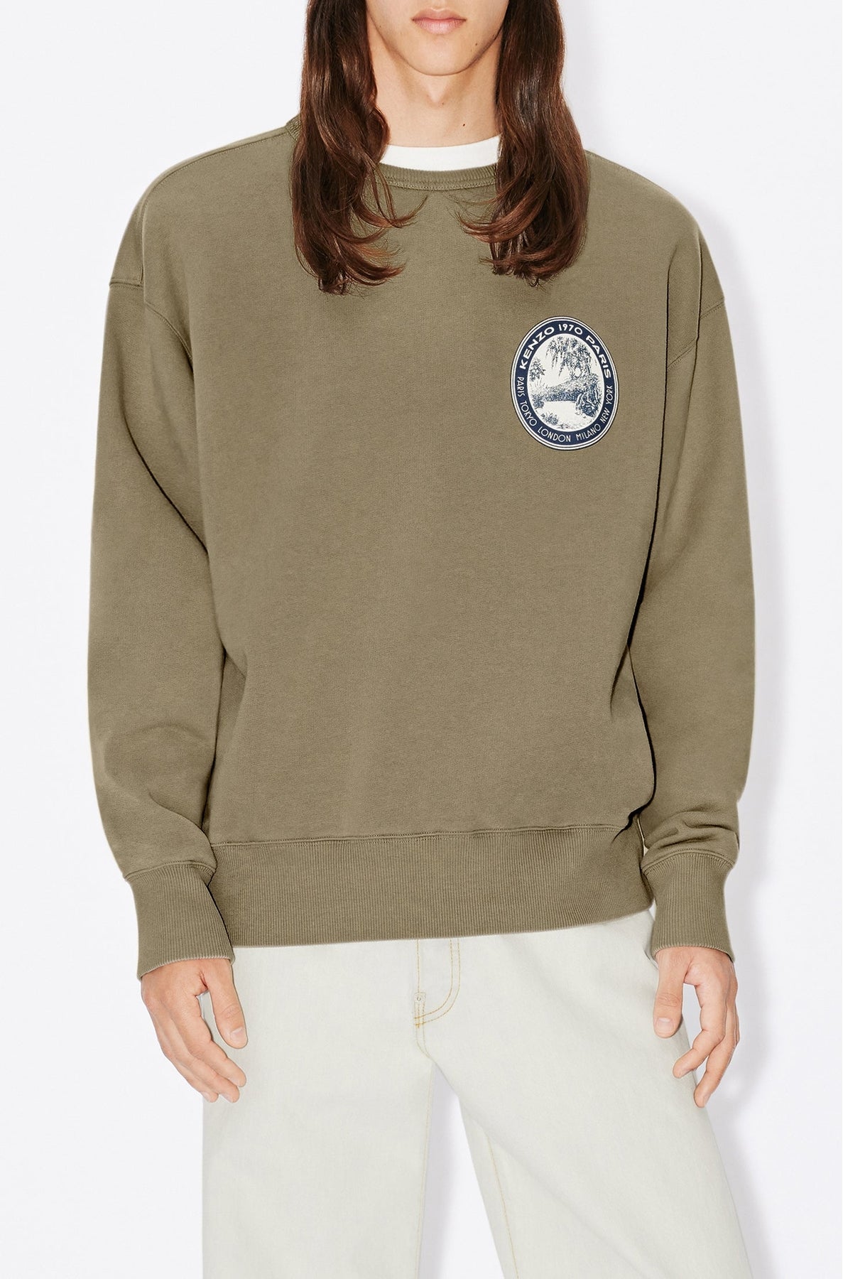 Sweatshirt oversize "Kenzo Tiger Patch" - Taupe
