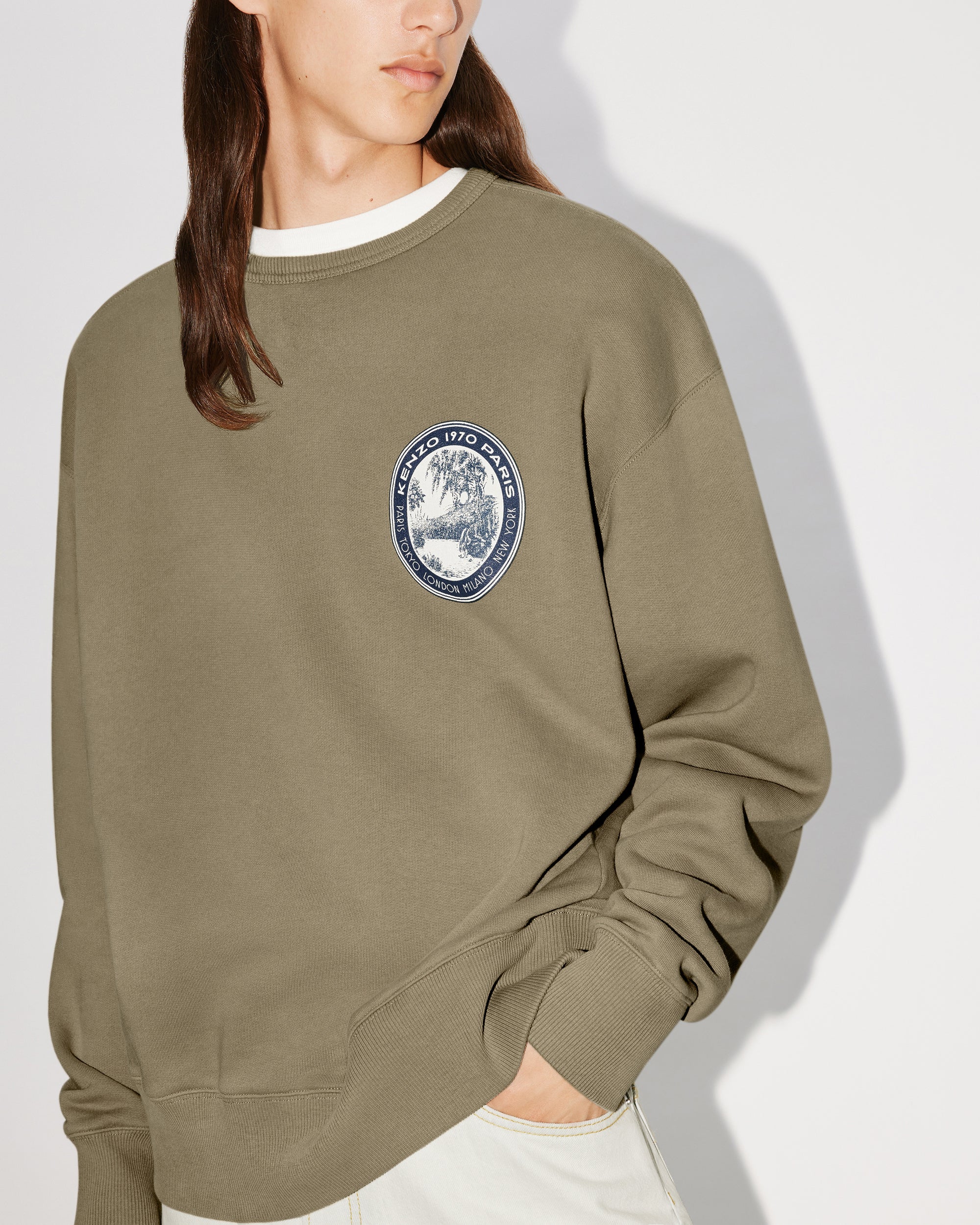 Kenzo Tiger Patch Oversized Sweatshirt - Taupe