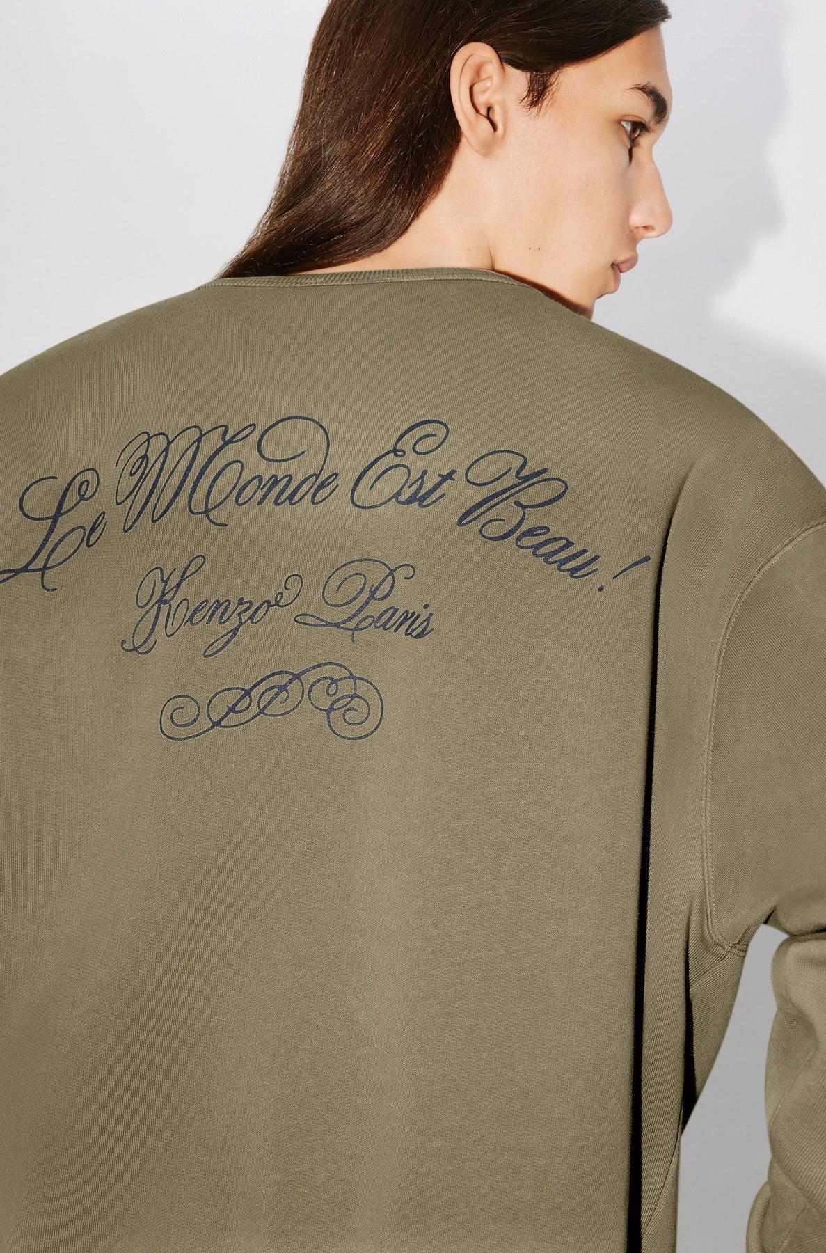 Sweatshirt oversize "Kenzo Tiger Patch" - Taupe