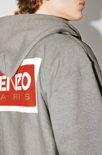 Sweatshirt zippé oversize "Kenzo Paris" - Pearl Grey