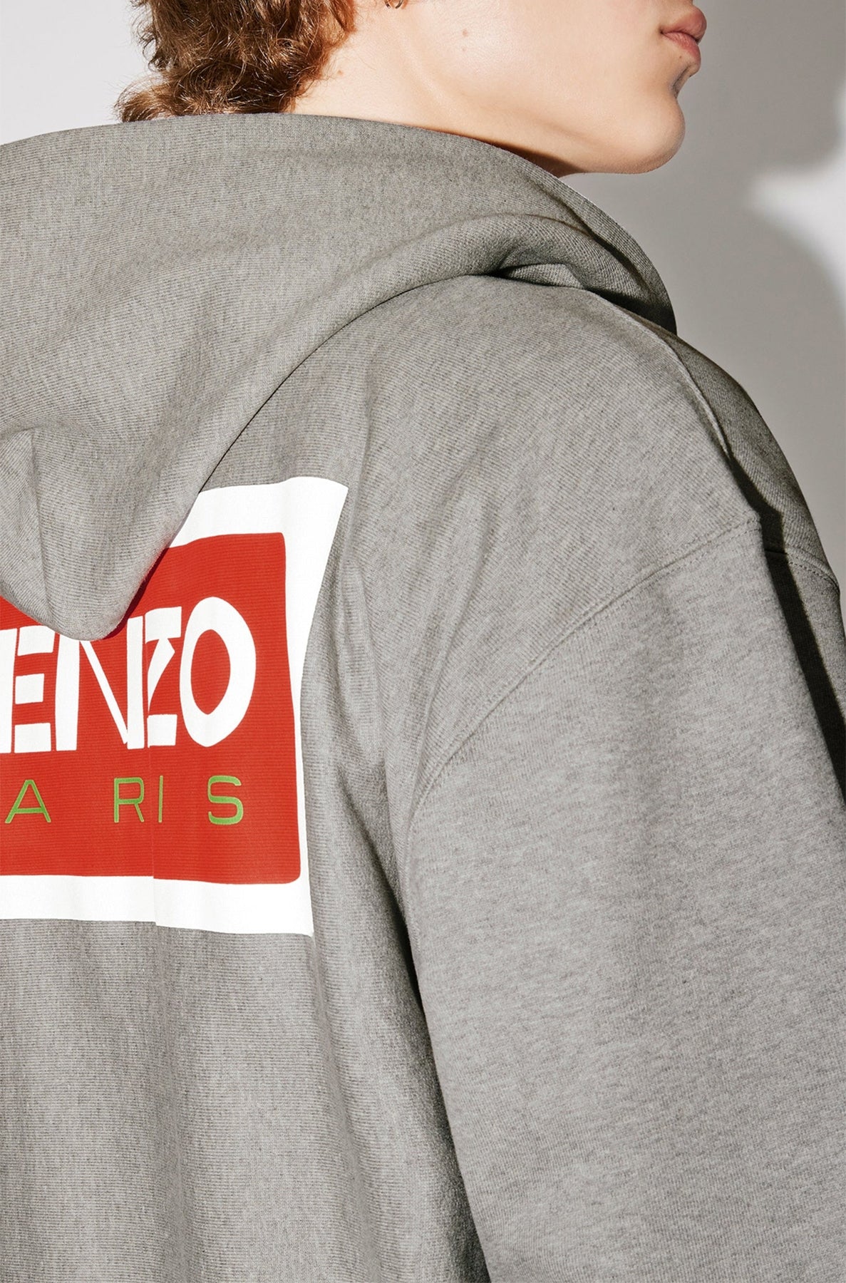 Sweatshirt zippé oversize "Kenzo Paris" - Pearl Grey