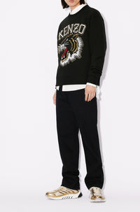 Sweatshirt classique brodé Tiger Varsity - Black