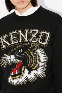 Sweatshirt classique brodé Tiger Varsity - Black