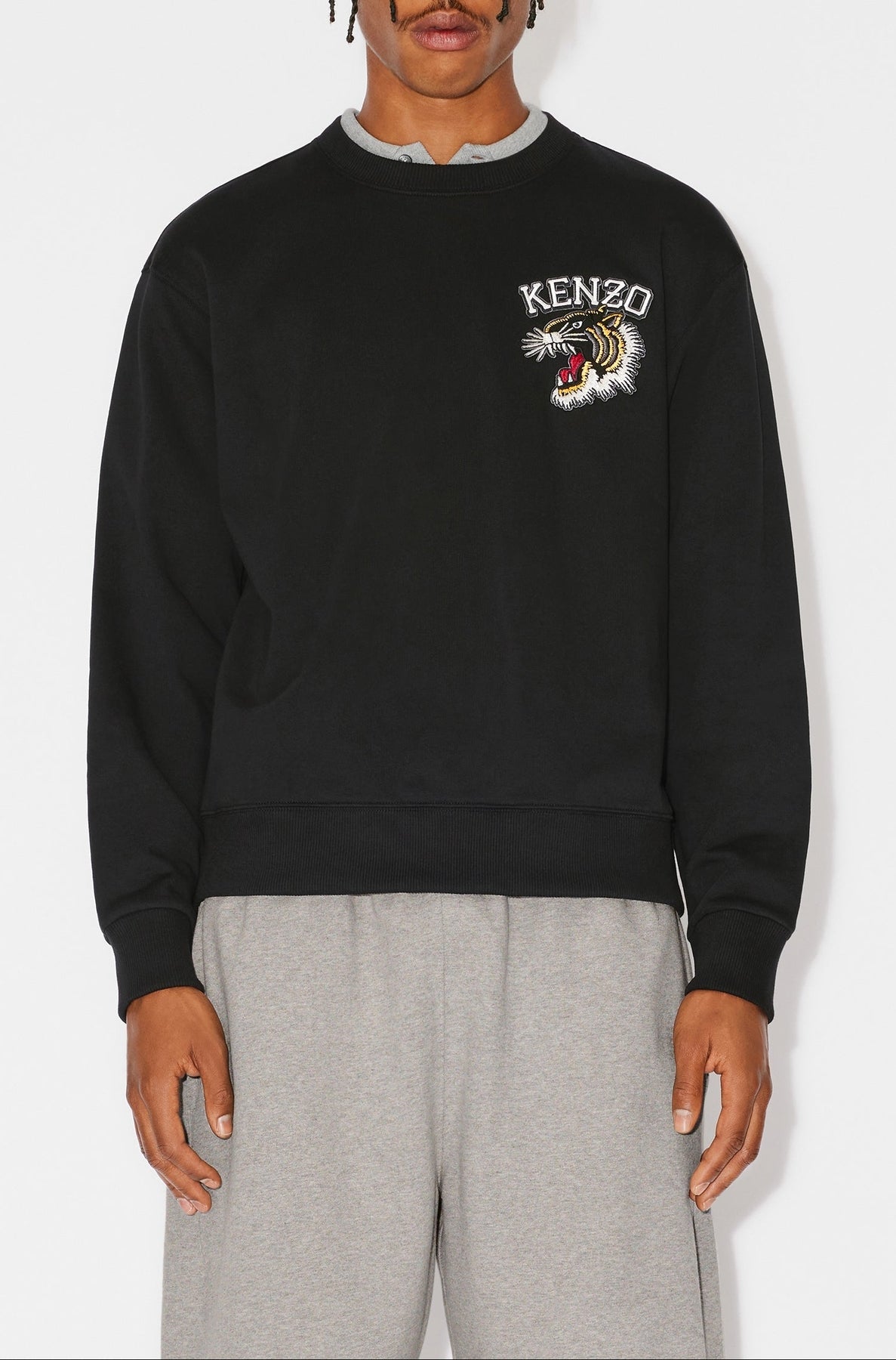 Sweatshirt brodé Varsity Jungle - Black