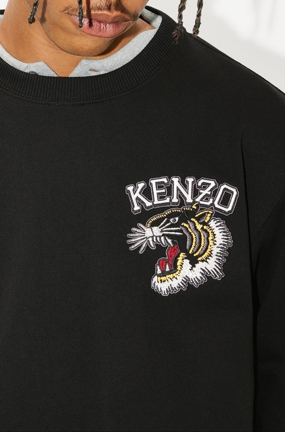 Sweatshirt brodé Varsity Jungle - Black