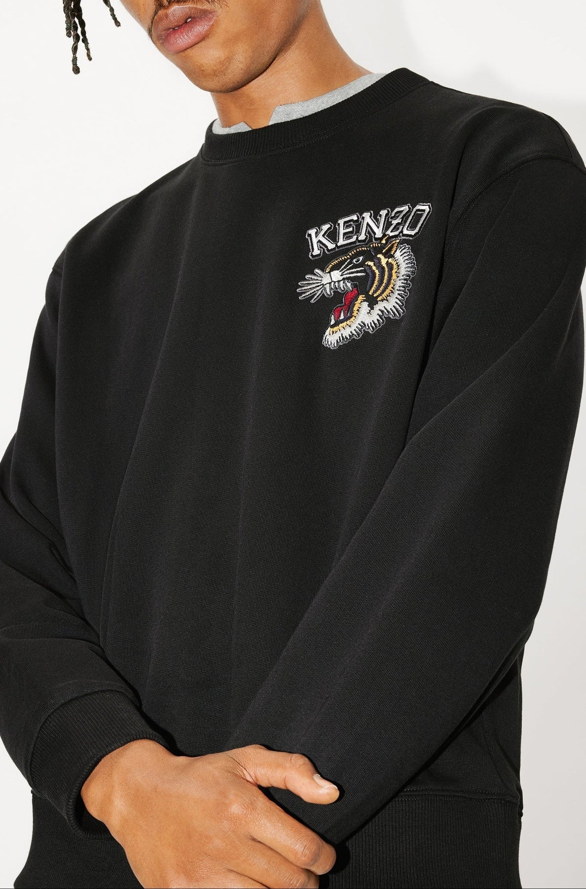 Sweatshirt brodé Varsity Jungle - Black