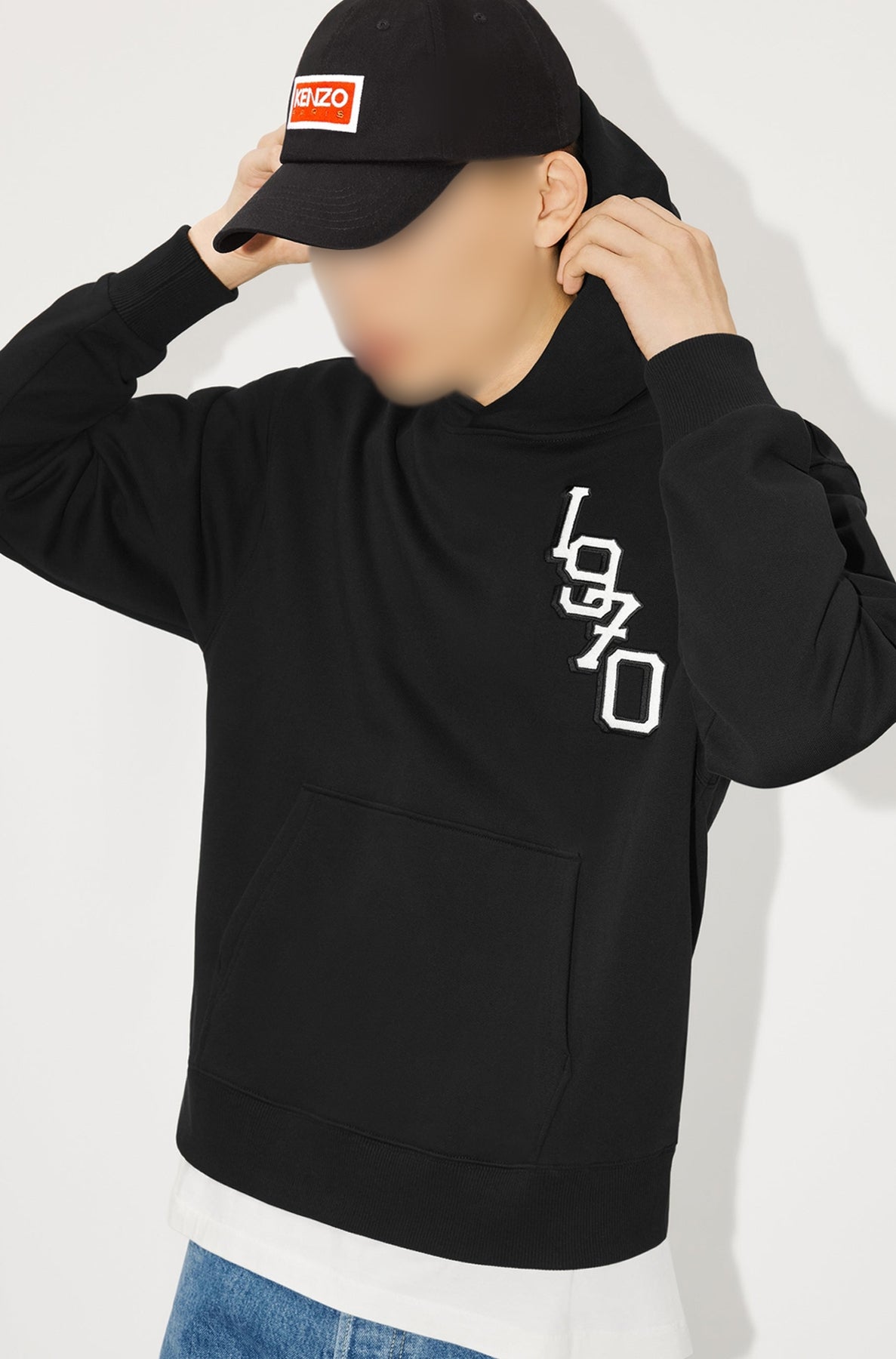 Sweatshirt à capuche brodé Kenzo Tiger Varsity - Black