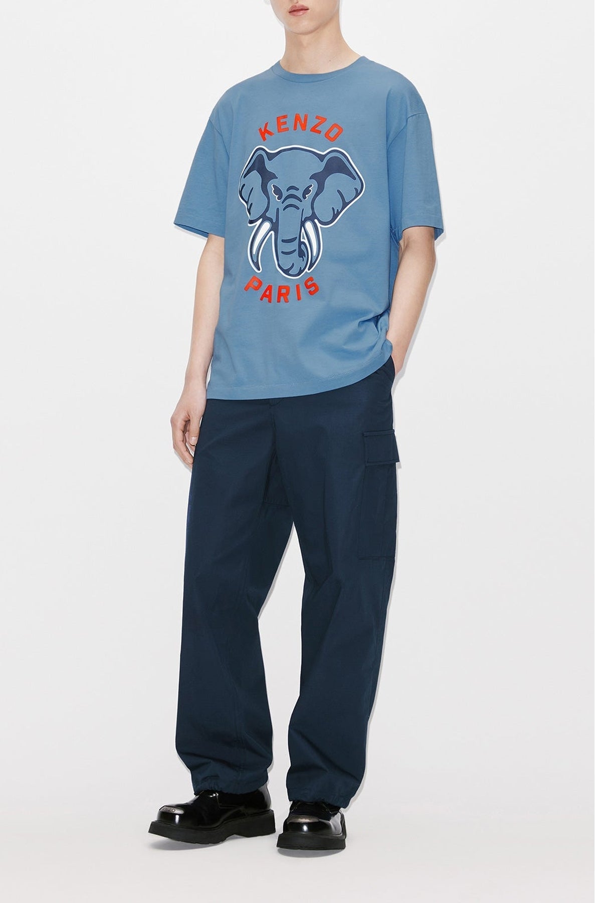 T-shirt oversize Kenzo Éléphant Varsity Jungle - Cyan