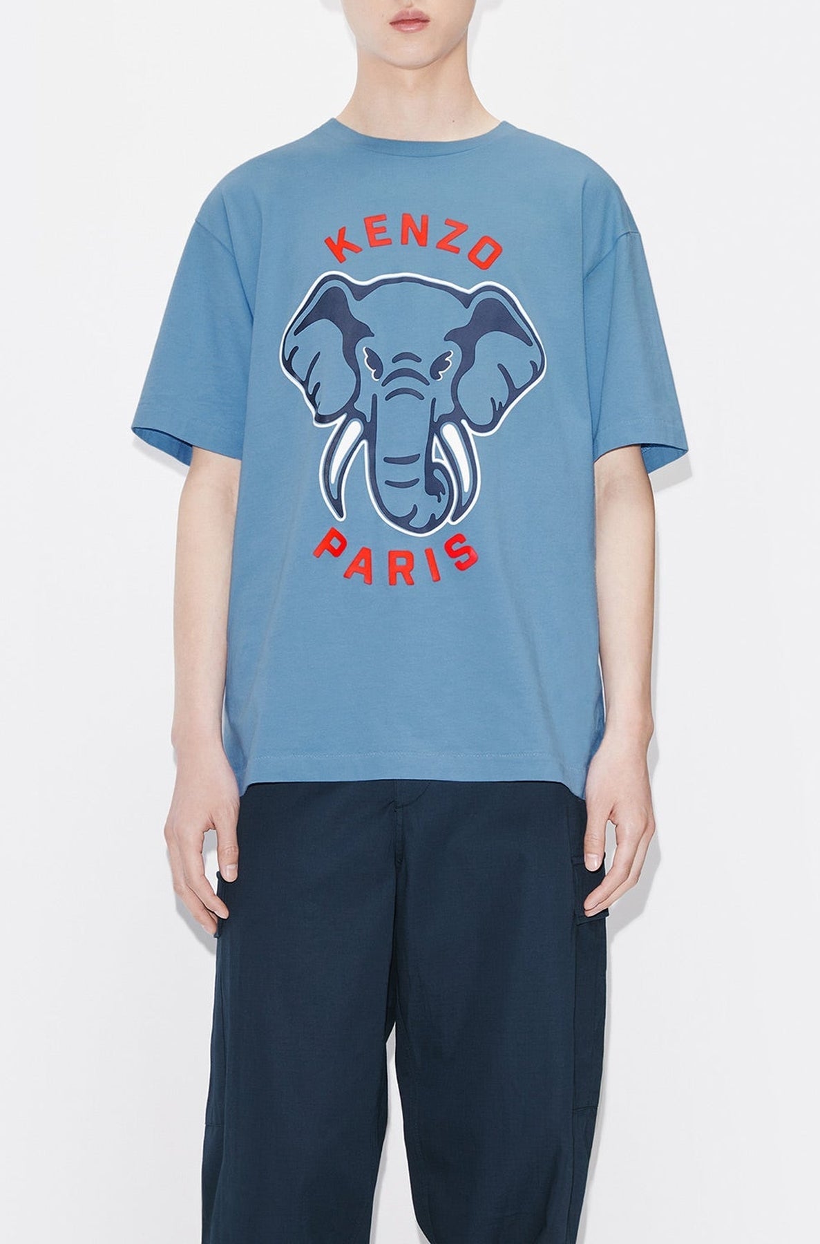 T-shirt oversize Kenzo Éléphant Varsity Jungle - Cyan