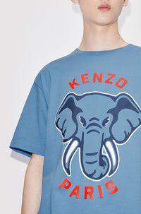 T-shirt oversize Kenzo Éléphant Varsity Jungle - Cyan