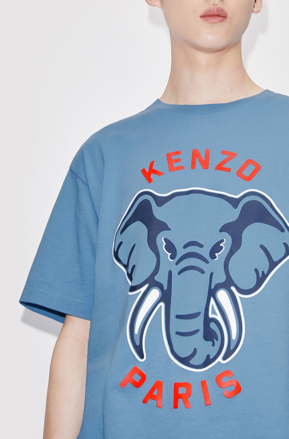 T-shirt oversize Kenzo Éléphant Varsity Jungle - Cyan