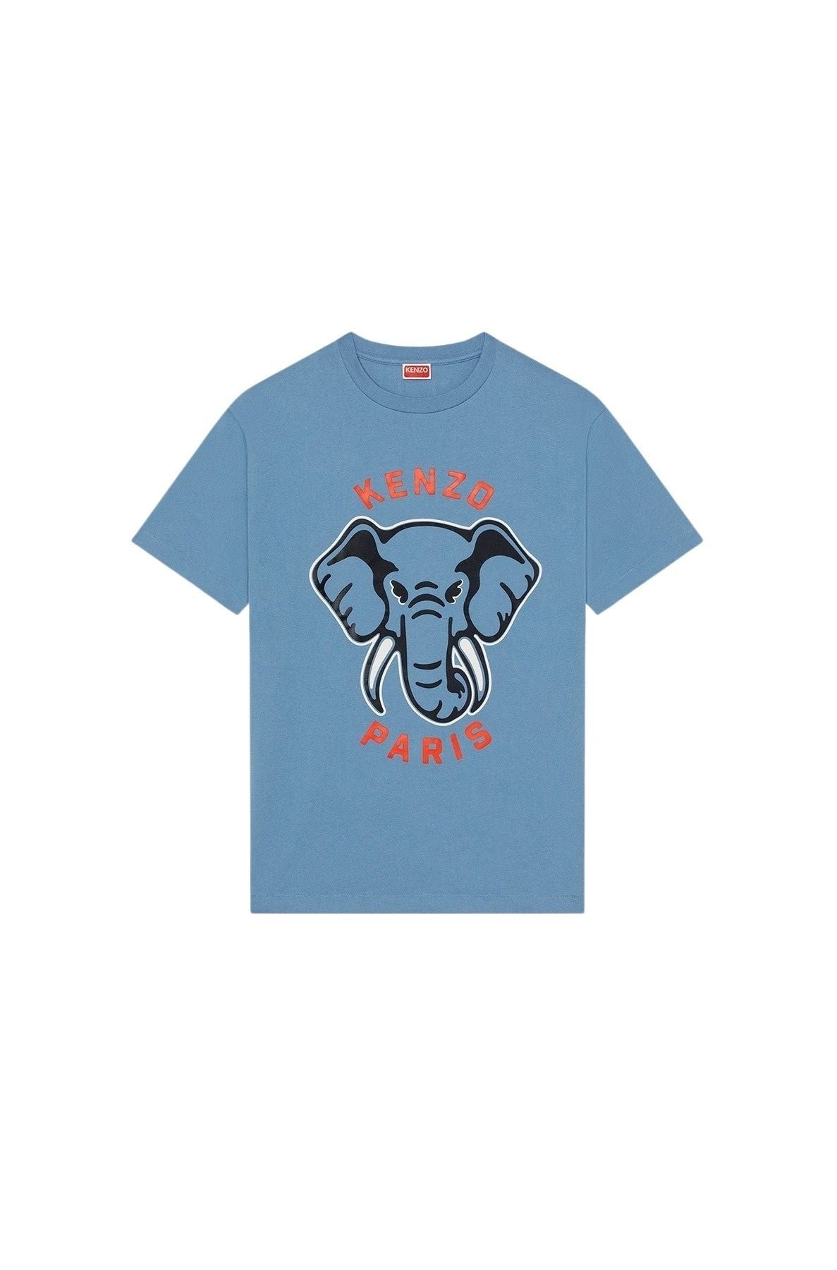 T-shirt oversize Kenzo Éléphant Varsity Jungle - Cyan