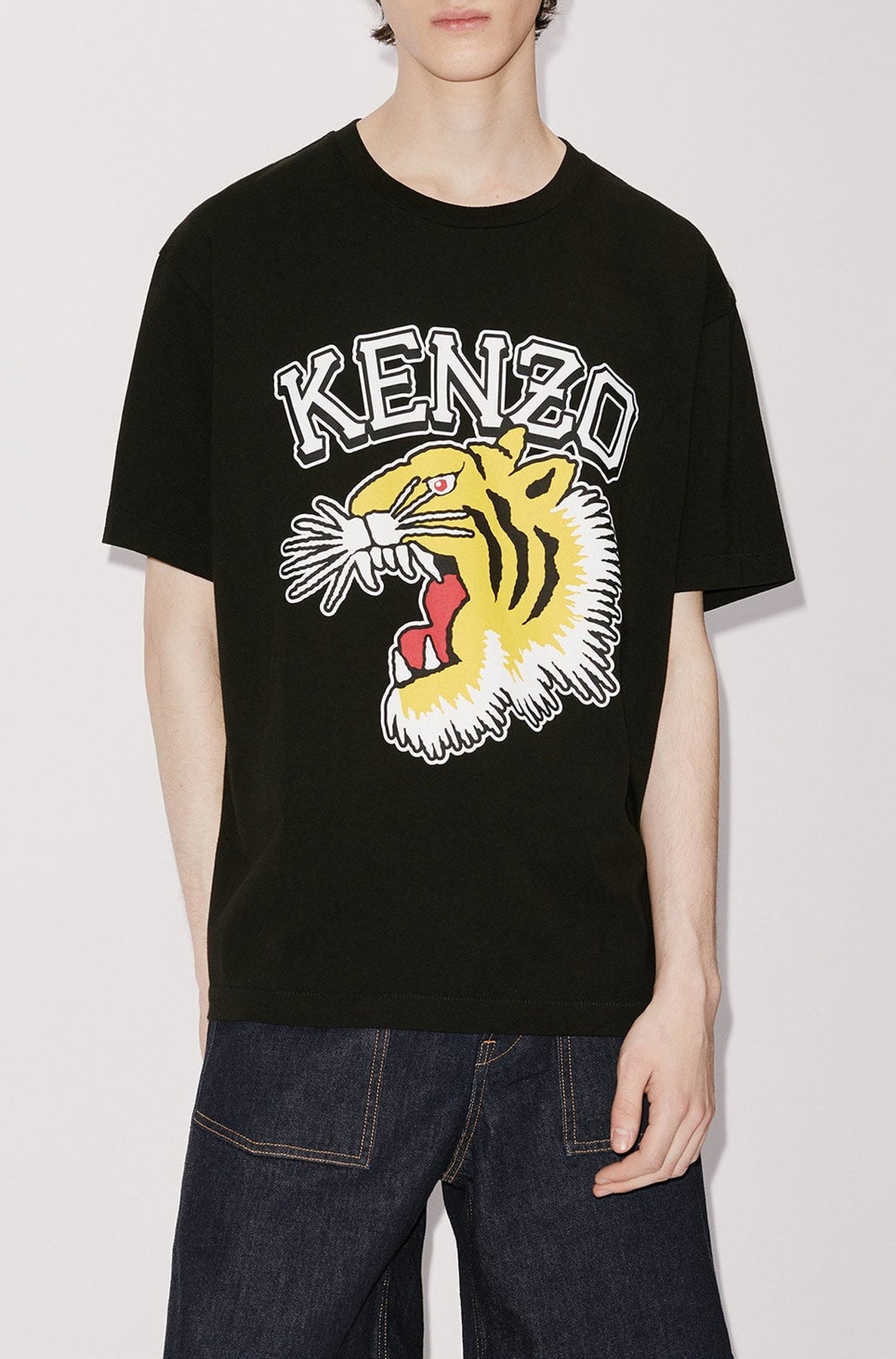T-shirt oversize Tiger "Varsity Jungle" - Black