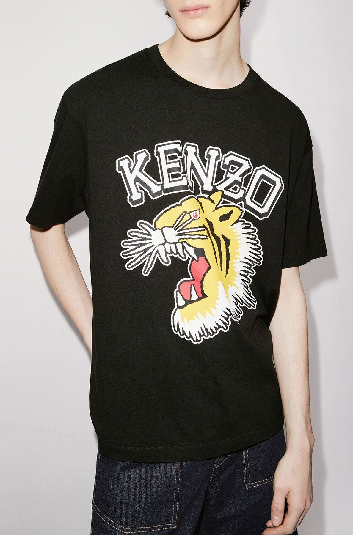 T-shirt oversize Tiger "Varsity Jungle" - Black