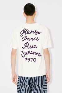 T-shirt oversize brodé "Kenzo Rue Vivienne" - Off White