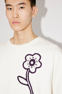 T-shirt oversize brodé "Kenzo Rue Vivienne" - Off White