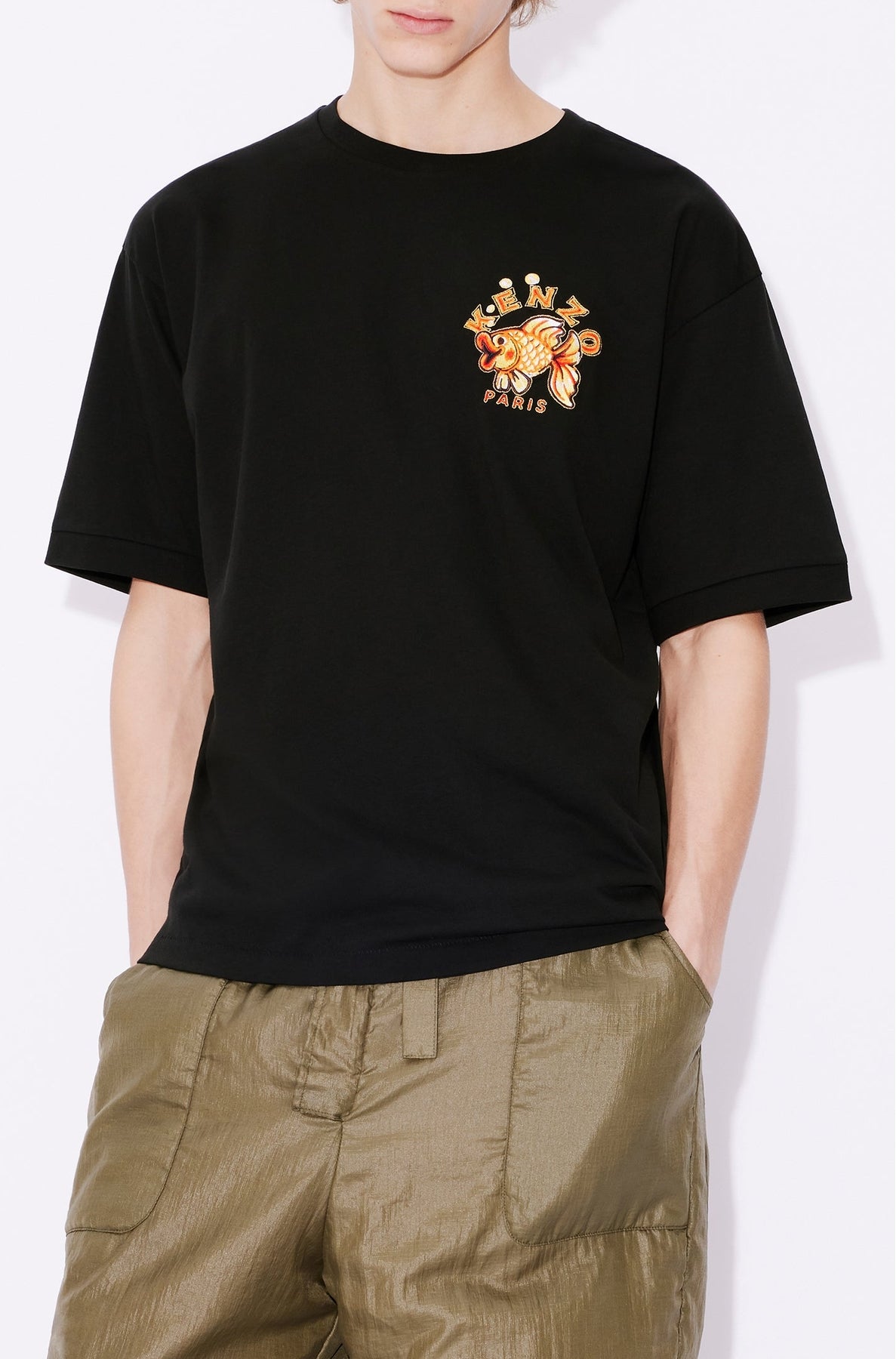 T-shirt classique brodé "Kenzo Kingyo" - Black