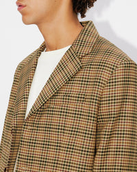 Veste de tailleur à carreaux - Dark Camel