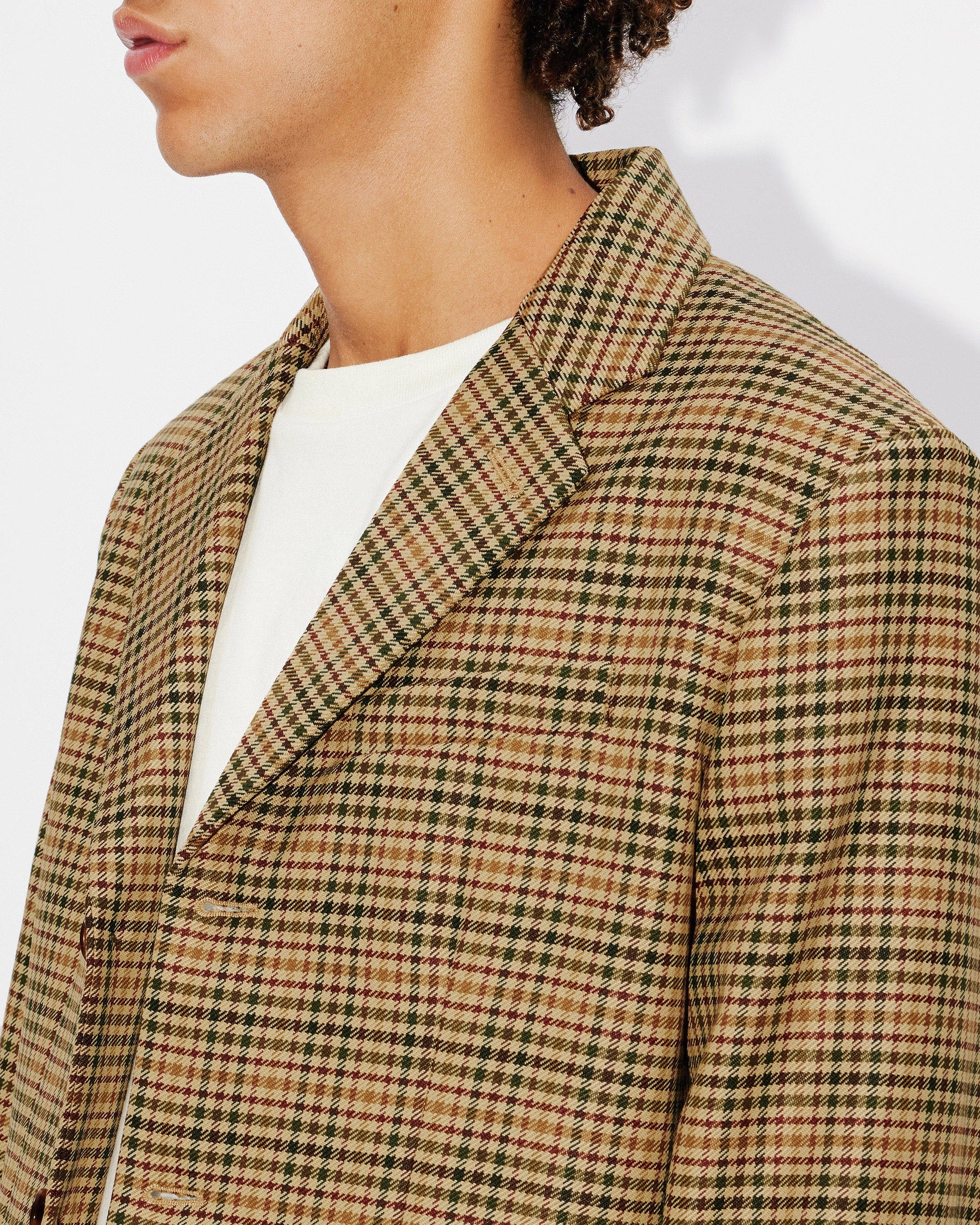 Veste de tailleur à carreaux - Dark Camel