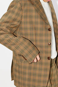 Veste de tailleur à carreaux - Dark Camel