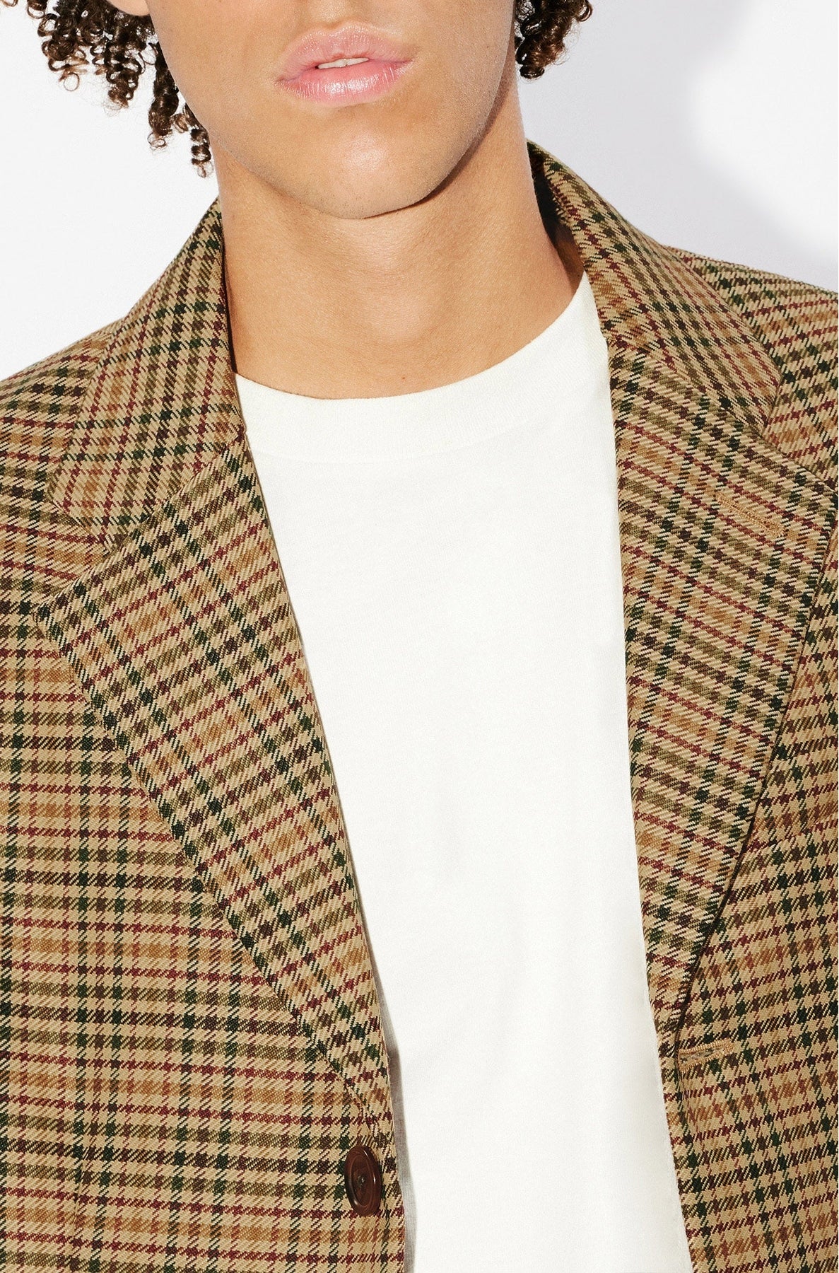 Veste de tailleur à carreaux - Dark Camel