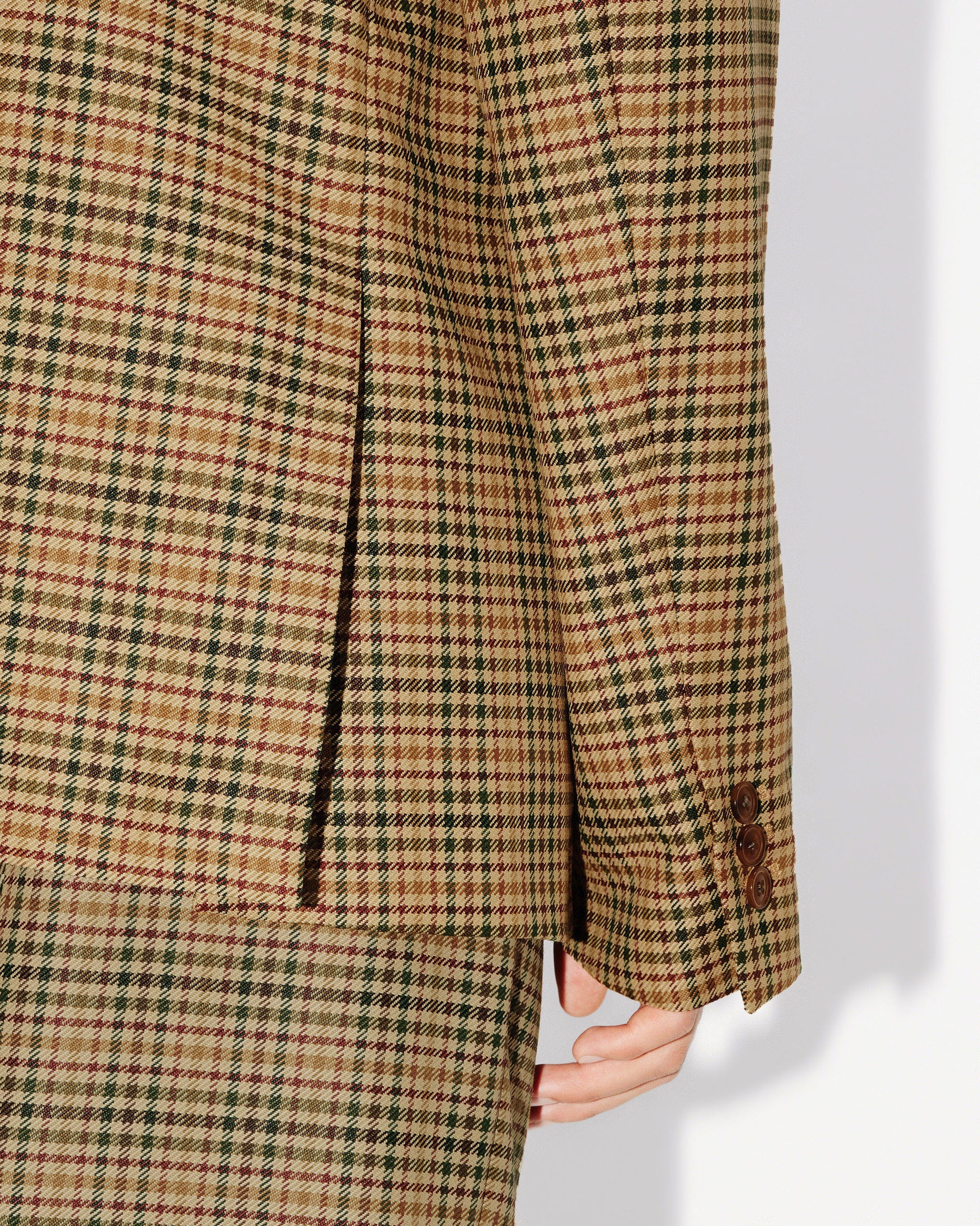 Veste de tailleur à carreaux - Dark Camel