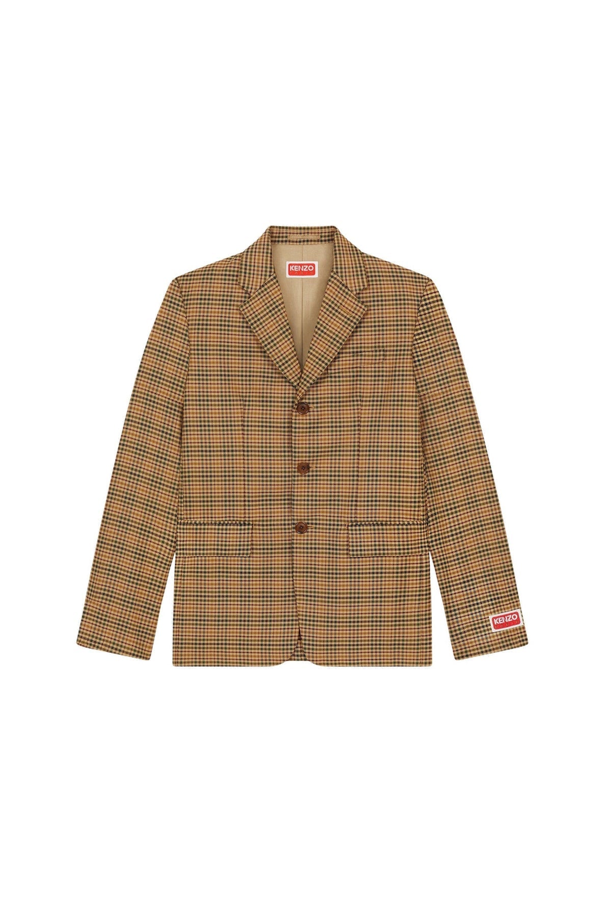 Veste de tailleur à carreaux - Dark Camel