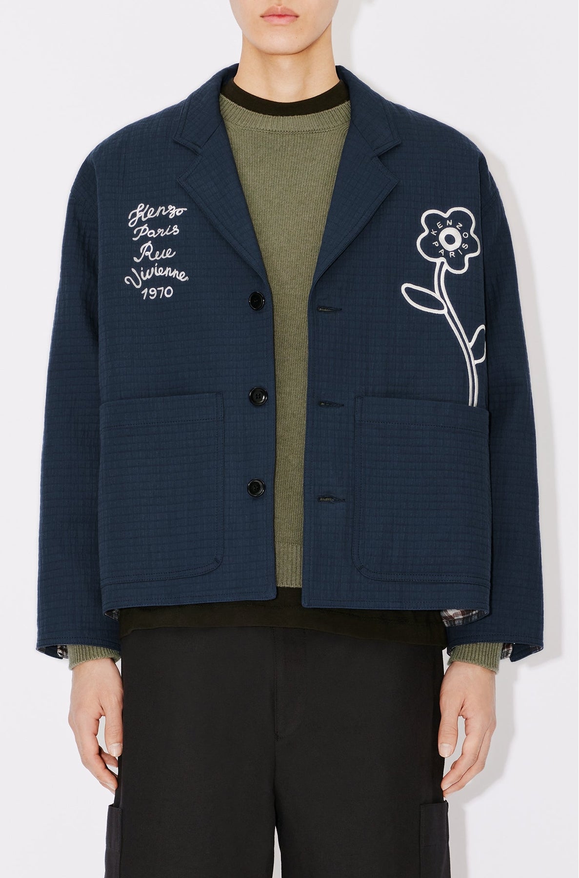 Veste workwear brodée "Kenzo Rue Vivienne" - Midnight Blue