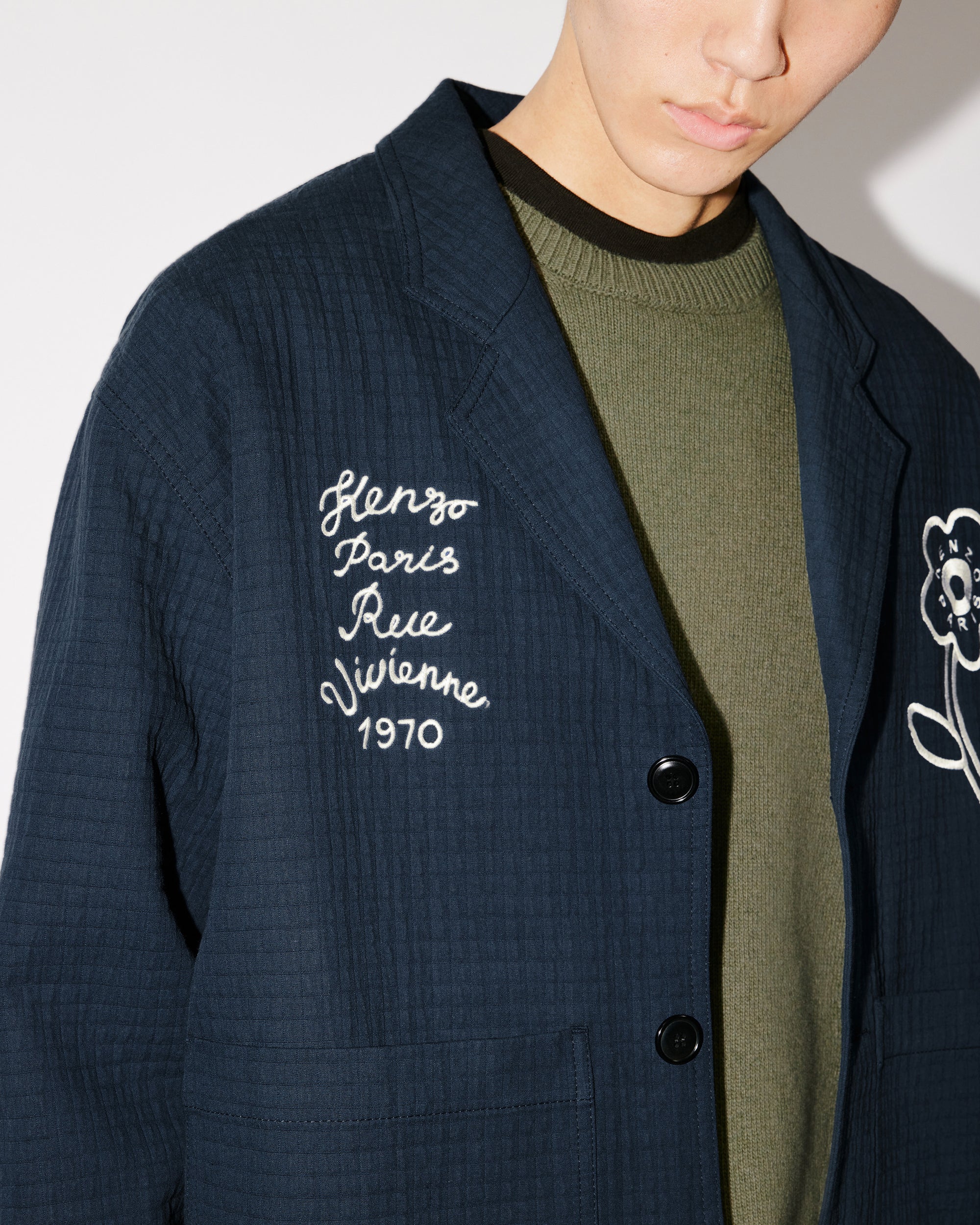 Veste workwear brodée "Kenzo Rue Vivienne" - Midnight Blue