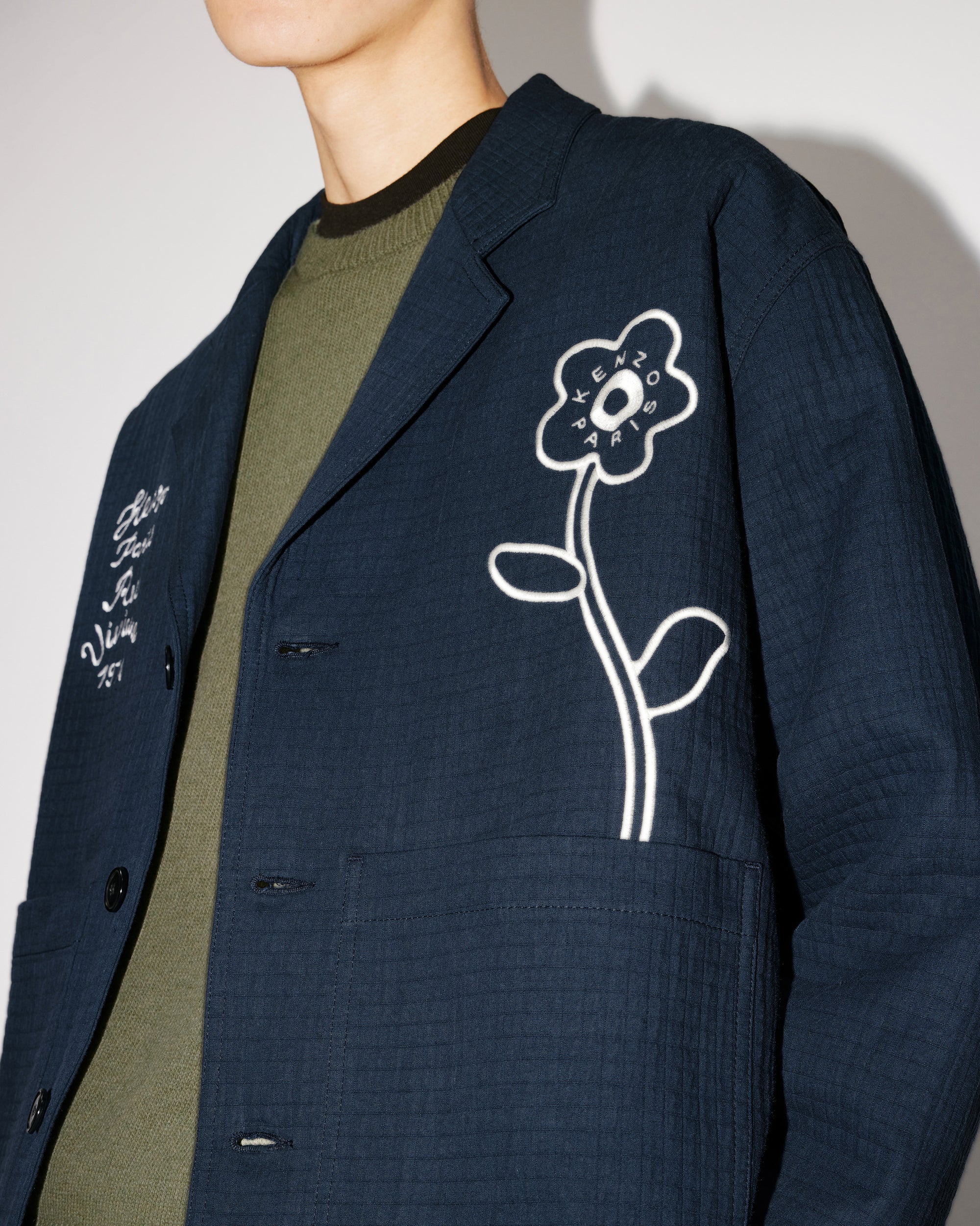 Veste workwear brodée "Kenzo Rue Vivienne" - Midnight Blue