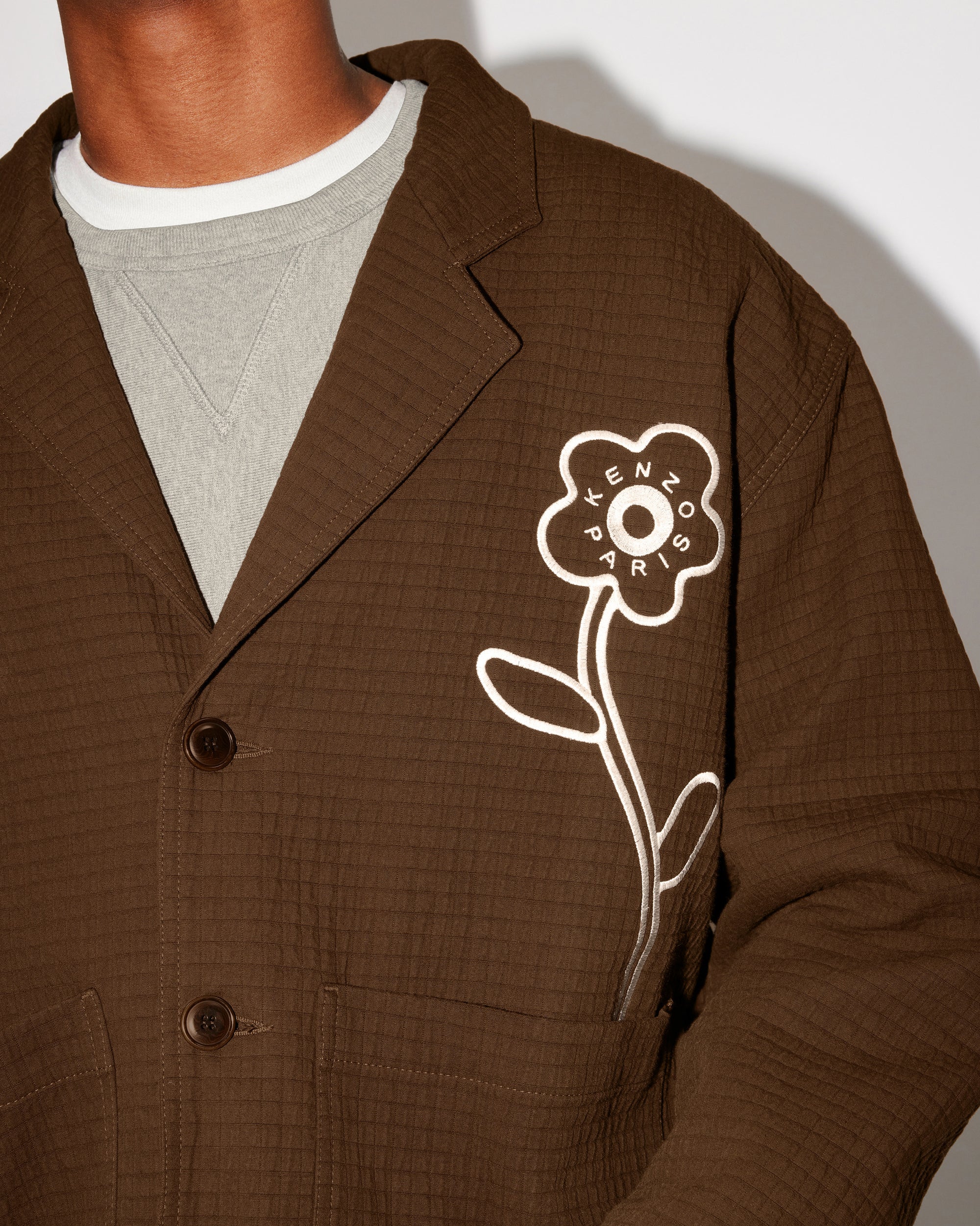 Veste workwear brodée "Kenzo Rue Vivienne" - Dark Brown