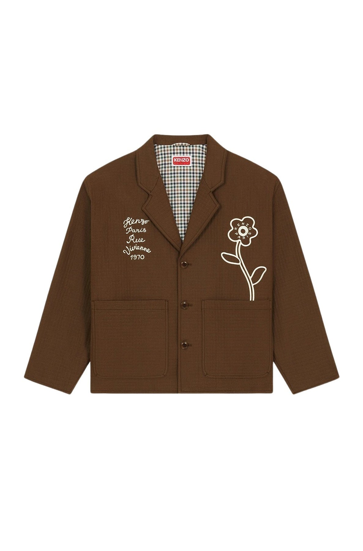 Veste workwear brodée "Kenzo Rue Vivienne" - Dark Brown