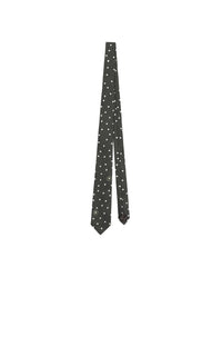 Kenzo Flower Spot silk tie in silk - Dark Khaki