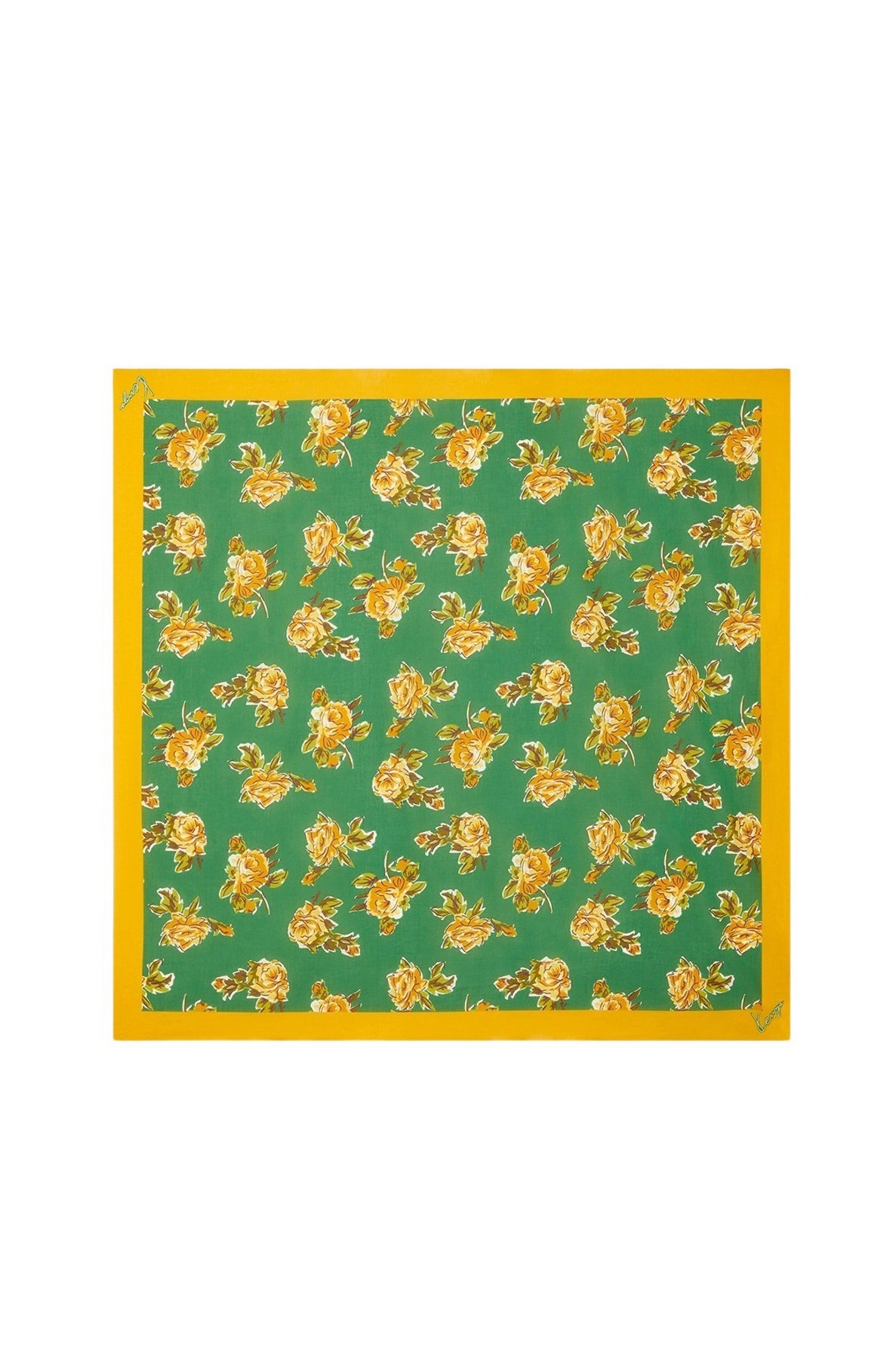 Grand carré "Kenzo Roses" - Grass Green